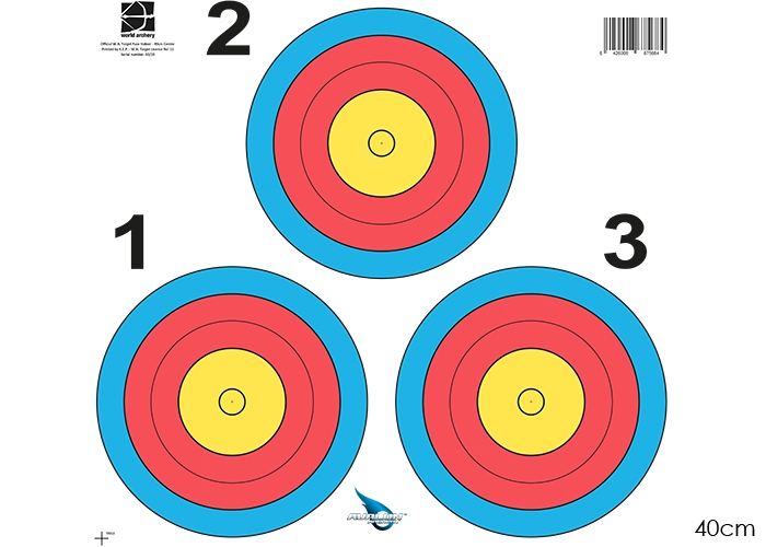 WORLD ARCHERY TARGET FACES 3-SPOT VEGAS 5 RINGS
