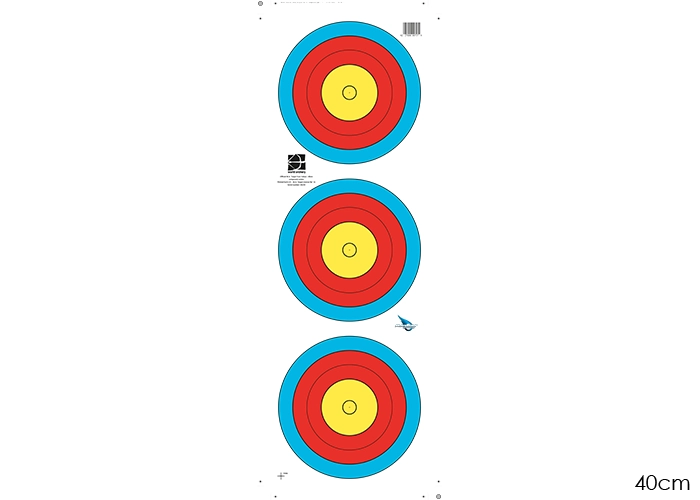 WORLD ARCHERY TARGET FACES 3-SPOT VERTICAL 5 RINGS