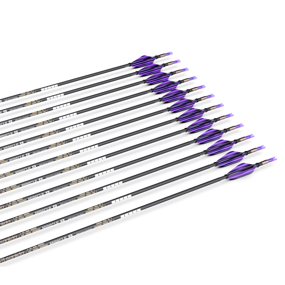 sanlida Miracle 9 Target Recurve Carbon Arrows 12pcs