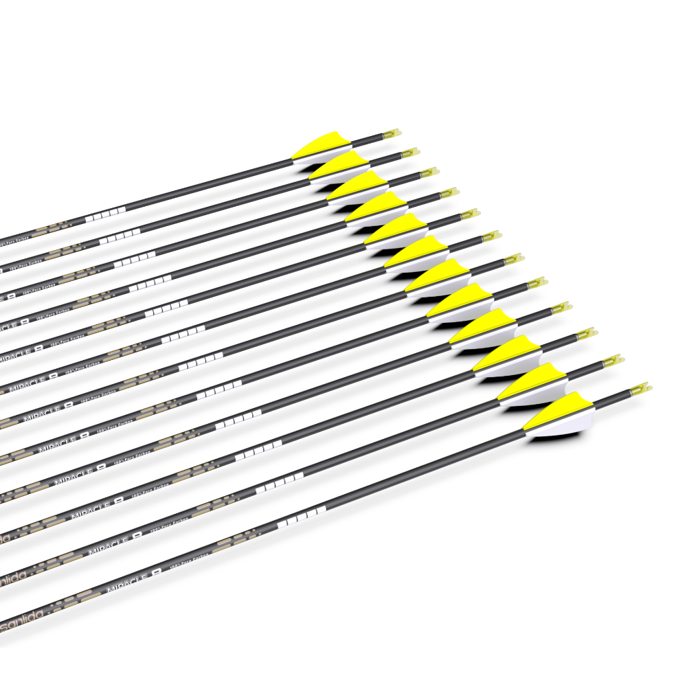 SANLIDA Miracle 8 Target Recurve Carbon Arrows 12pcs