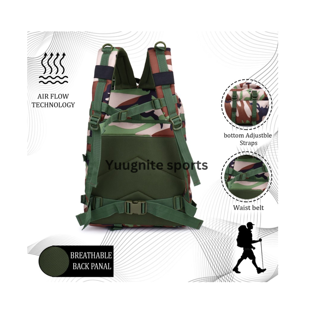Best Archery Equipment in India Tactical Backpack Force (WOODLAND-CAMO) - Image 3